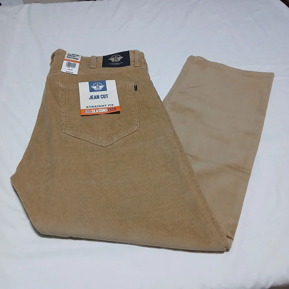 Dockers Mens Jean Cut Straight Fit All Seasons Tech Corduroy Pants 38x30‎